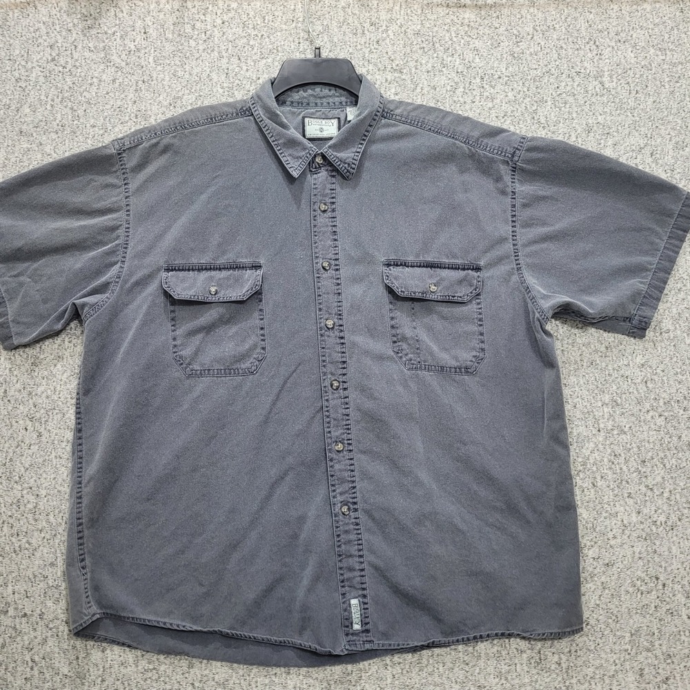 Vintage Bugle Boy Faded Black Button Up Shirt 2XL Y2K Workwear